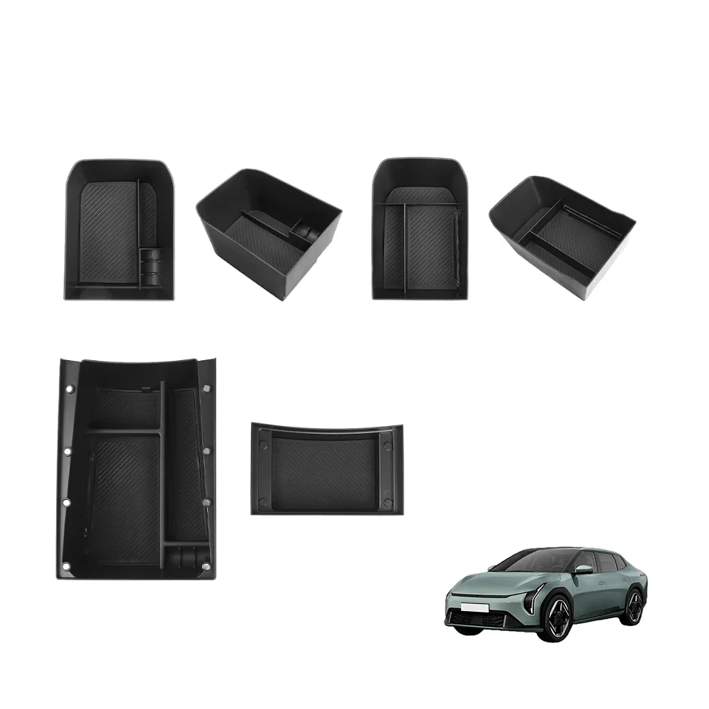 

For Kia EV4 2025 2026 Center Console Armrest Double Layer Storage BoxCar Internal Organizer Tray Interior Accessories