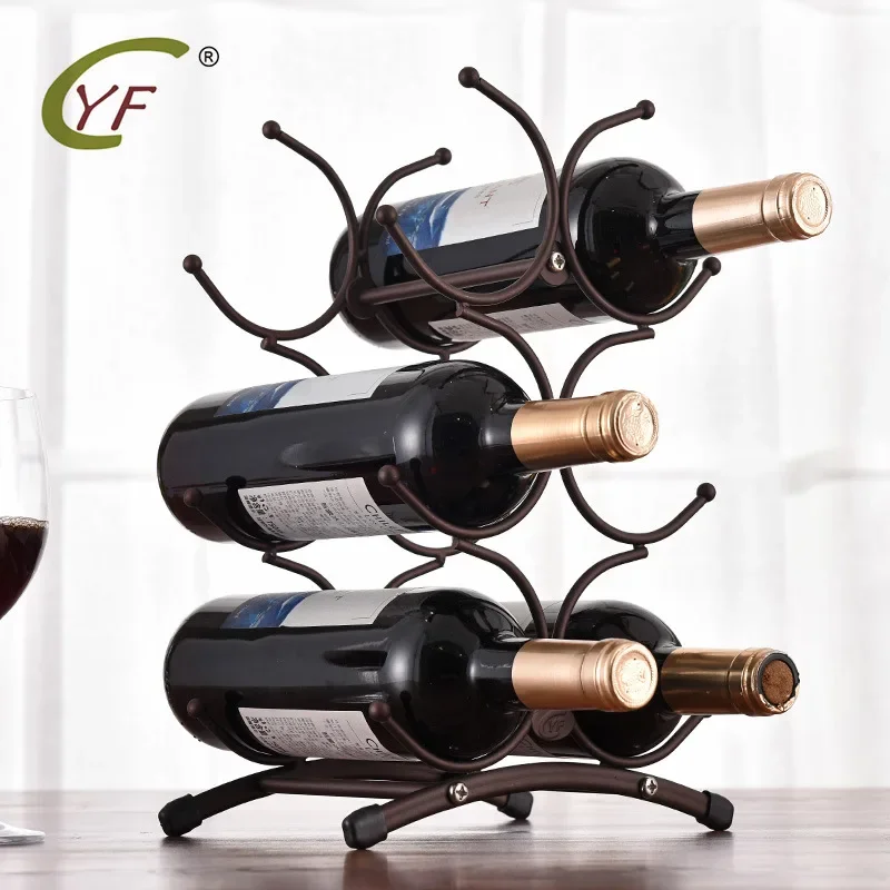 European style simple multi-bottle wine rack Restaurant home wrought iron wine display wine rack ornaments