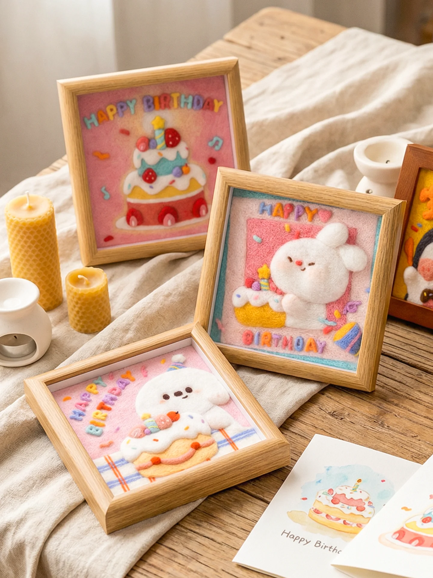 

Wool Felt DIY Material Kit Handmade Birthday Gift Photo Frame Decoration Home Fabric Sewing Kit Couple Crafts