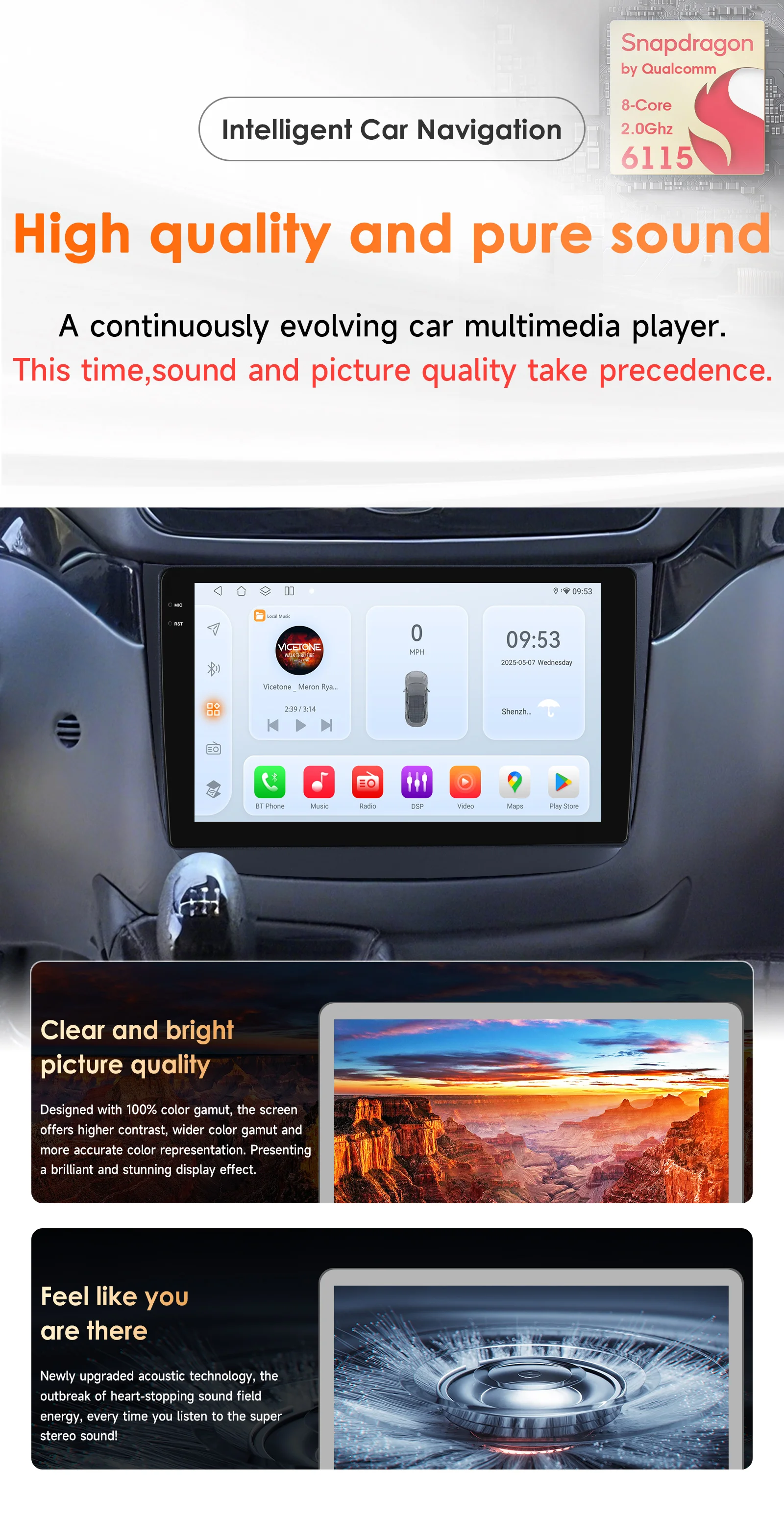 Hizpo Android 14 Car Multimedia Player For Mercedes-Benz Viano 2 W639 2003 - 2015 Carplay 360Camera By Snapdragon 6115