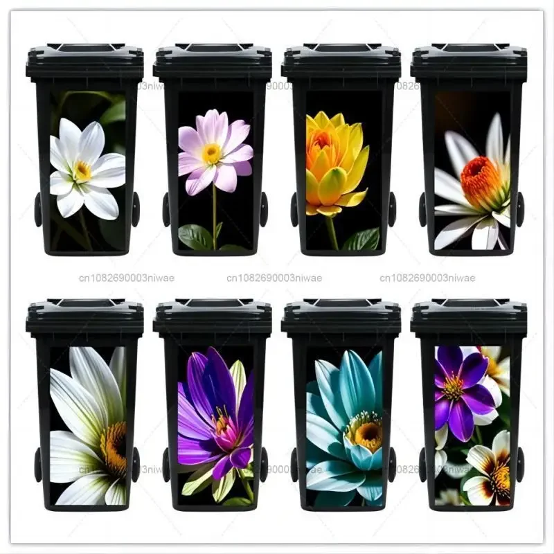 

Fresh plant flower trash can stickers, outdoor decorative stickers, wallpaper, PVC waterproof stickers, 3D