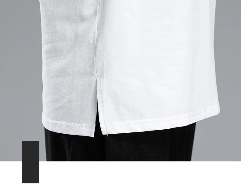 Tai Chi T-short short sleeved  summer men's and women's Tai Chi T-shirt solid color cotton team competition