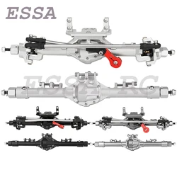 Alberi dell'asse anteriore e posteriore asse in alluminio integrato cingolato da roccia con asta di sterzo Servo per 1/10 RC Axial SCX10 II