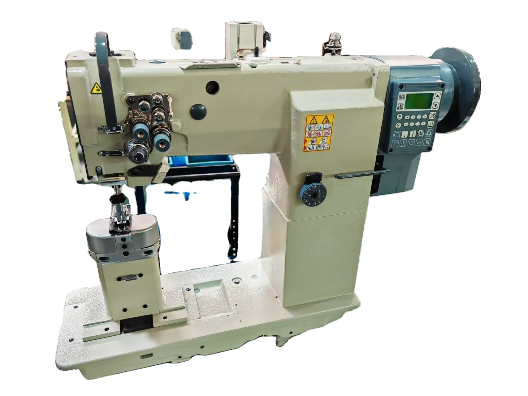 CP-24608D Direct Drive Double   Compound Feed Car Seat Leather Heavy   Drum Post Bed Industrial Sewing Machine