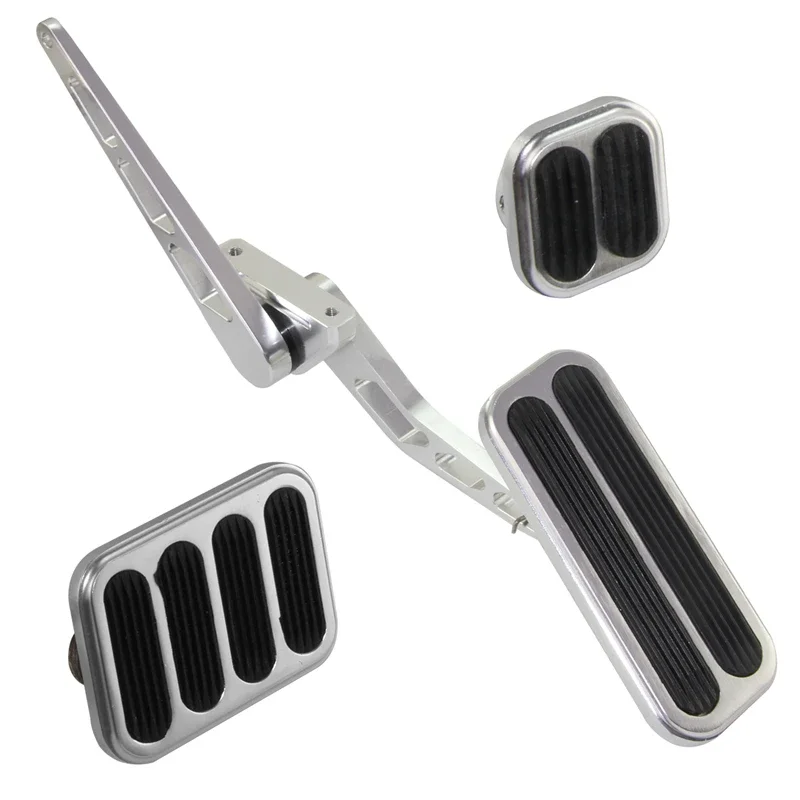 Universal Billet Aluminum Gas Throttle Pedal Kit For Hot Street Rod Chevy Ford  Hot Rod Rat Mopar SBC BBC Black/Silver