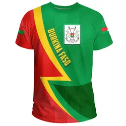 Burkina Faso Jersey Men's T-shirt O-Neck Oversized Short Sleeve Clothing 3D Print BF Flag Fitness Football Team Shirt GYM Tops