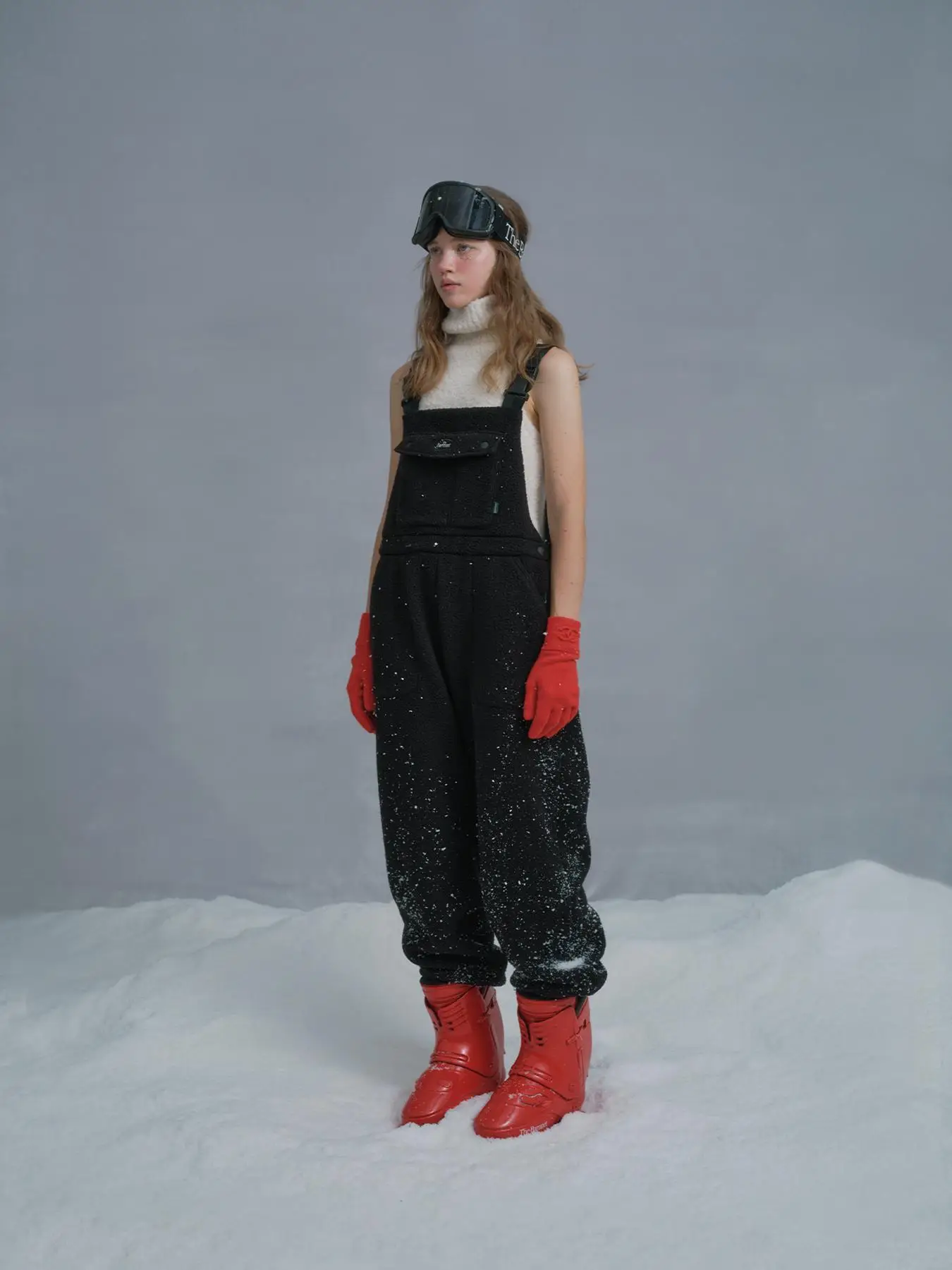 Thebarnn **Eight Milk Ins Sle Polar Fleece Overalls Soft All-Match Warm Straight Pants Fleece Casual Pants