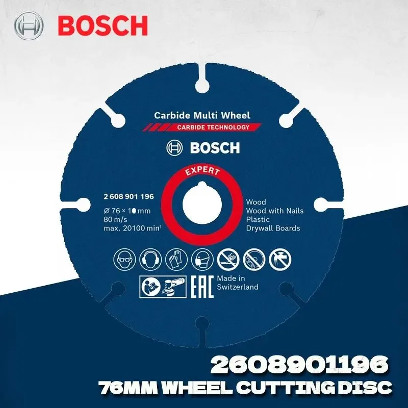 BOSCH 2608901196 Carbide Durable Multi Wheel Cutting Disc 76 mm Durable Cutting Blade Bosch Power Tool Accessories