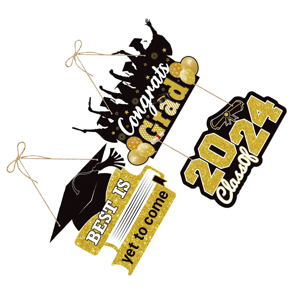 

2pcs Graduation Cap Cutouts Grad Paper Signs Door Wall Plaques 2024 Grad Decorations Party Supplies Hanging Sign Classroom
