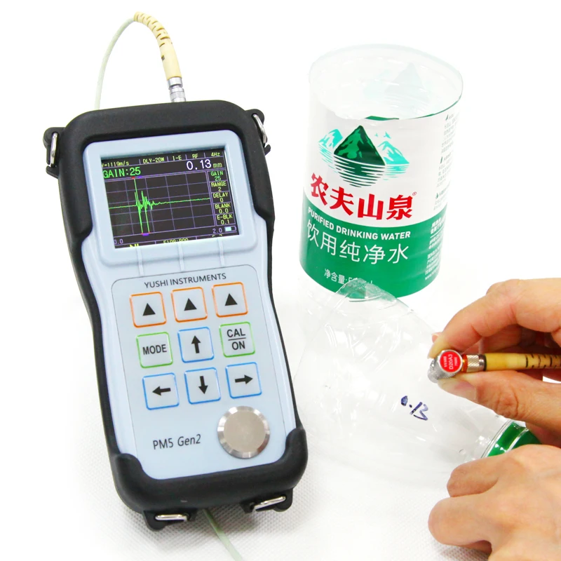 Industrial NDT Plastic UT Thickness Measurement Portable High Precision Ultrasonic Thickness Gauge for Thin Plastic Bottle