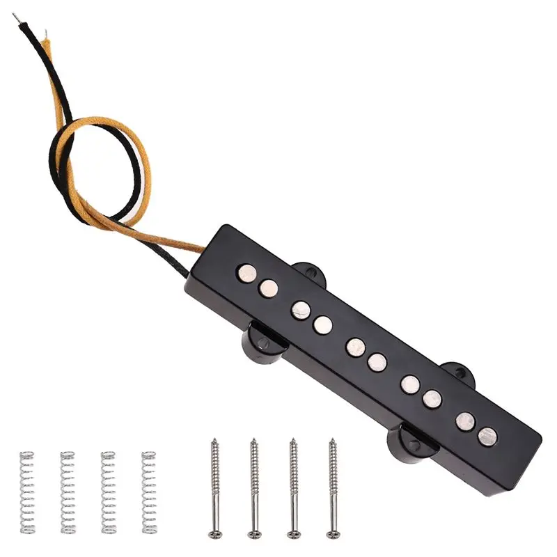 ABKV-For Alnico 5 Bass Pickups JB Neck Bridge Lower Pickup Open Style For 4 String For Bass Guitar Black