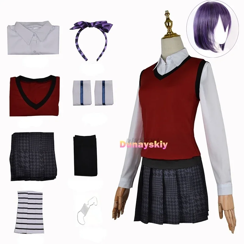 CosplayAnime Kakegurui Costume Jk-Uniform Midari Ikishima Cosplay Anime Midari Compulsive Gambler Wigs  School Girl School Suit