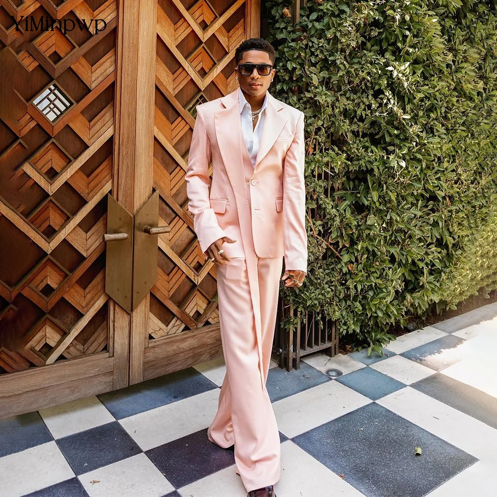 

Men's Suit Fashion One Breasted Bespoke Men Blazer Tuxedos Suit 2 Pieces vestido invitada boda Wedding Party Suits Jacket+Pants