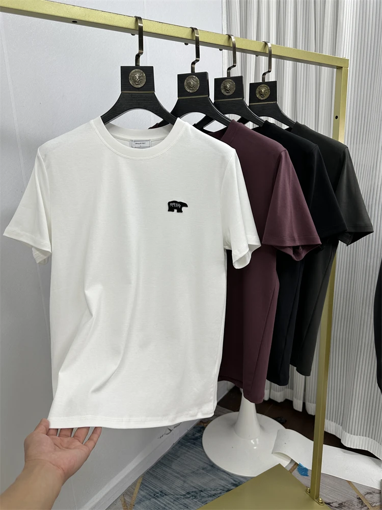 

Модная мужская футболка в стиле ретро с вышивкой и пэчворком из хлопка, дышащая, удобная, с круглым вырезом, для лета