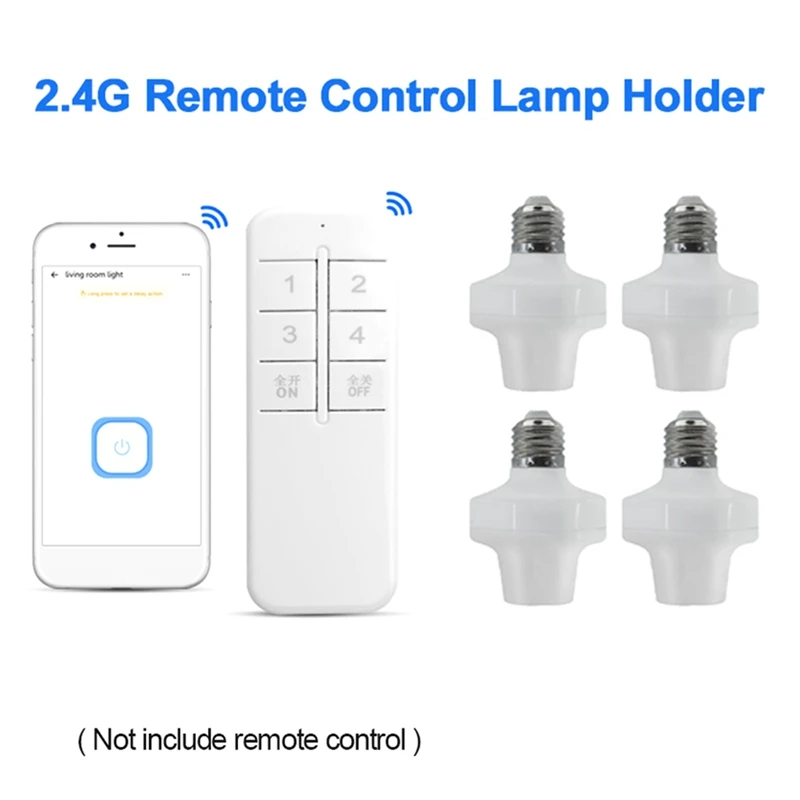 E27 รีโมทคอนโทรลไร้สายผู้ถือโคมไฟสมาร์ทหลอดไฟอะแดปเตอร์หลอดไฟ LED ผู้ถืออุปกรณ์สมาร์ทสําหรับหลอดไฟ LED