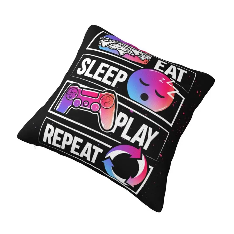 Custom Modern Funny Quotae Gamer Gaming Controller Cushion Cover for Sofa Polyester Video Game Lover Gift Pillow Case