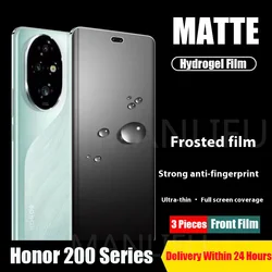 3Pcs Full Cover Screen Protector For Honor 200 Pro Soft Matte Hydrogel Film Honor200 Honer 200 Pro Safety Full Glue Protect Film