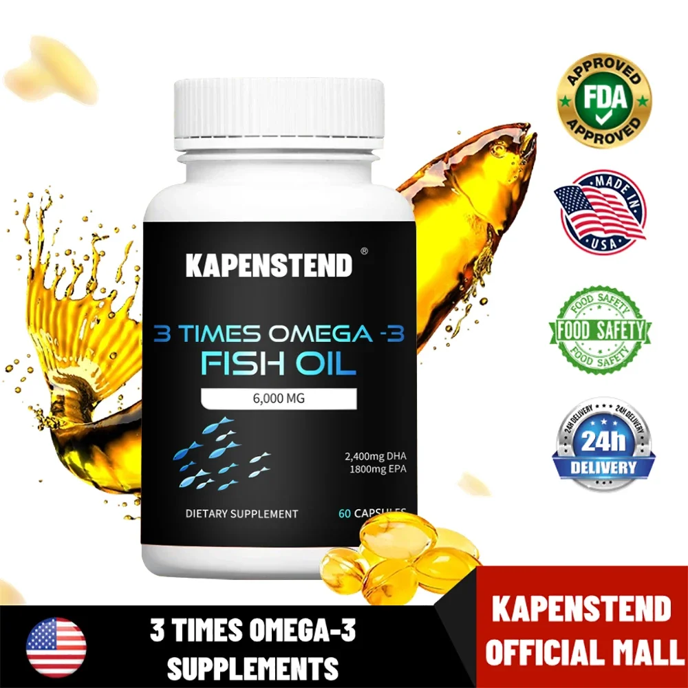 

Triple OMEGA-3, рыбное масло, Отбеливающее, для глаз, для улучшения здоровья сердца, для улучшения памяти-60 капсул