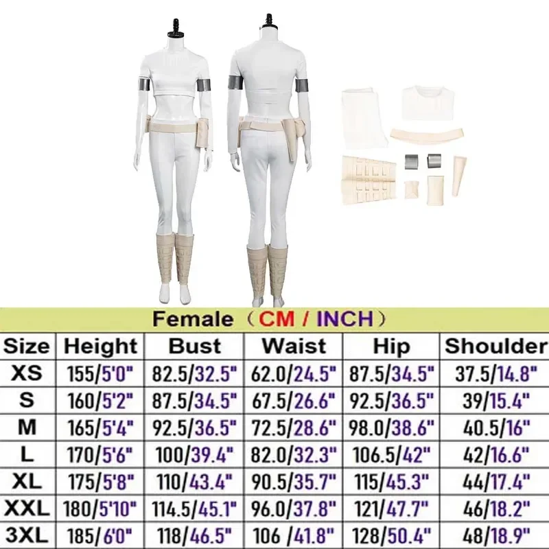 SN88 بادمي كوس أميدالا أزياء تنكرية بيضاء موحدة فيلم معركة الفضاء زي الكبار الإناث هالوين كرنفال لعب الأدوار % # 2