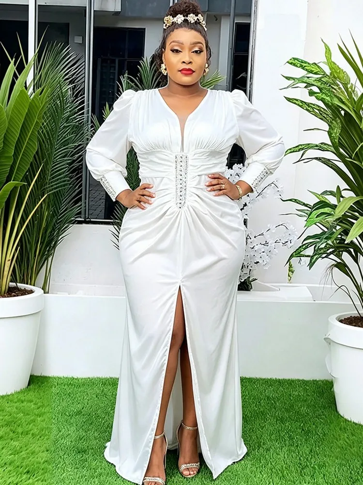 

African Dresses For Women Elegant Spring Summer Long Sleeve Dashiki Maxi Dress Ladies Traditional African Clothing Fairy Dreaes