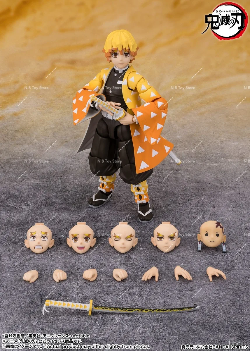100% الأصلي بانداي شيطان القاتل S.H.Figuarts Shf Zenitsu Agatsuma عمل نموذج لجسم دمى هدايا