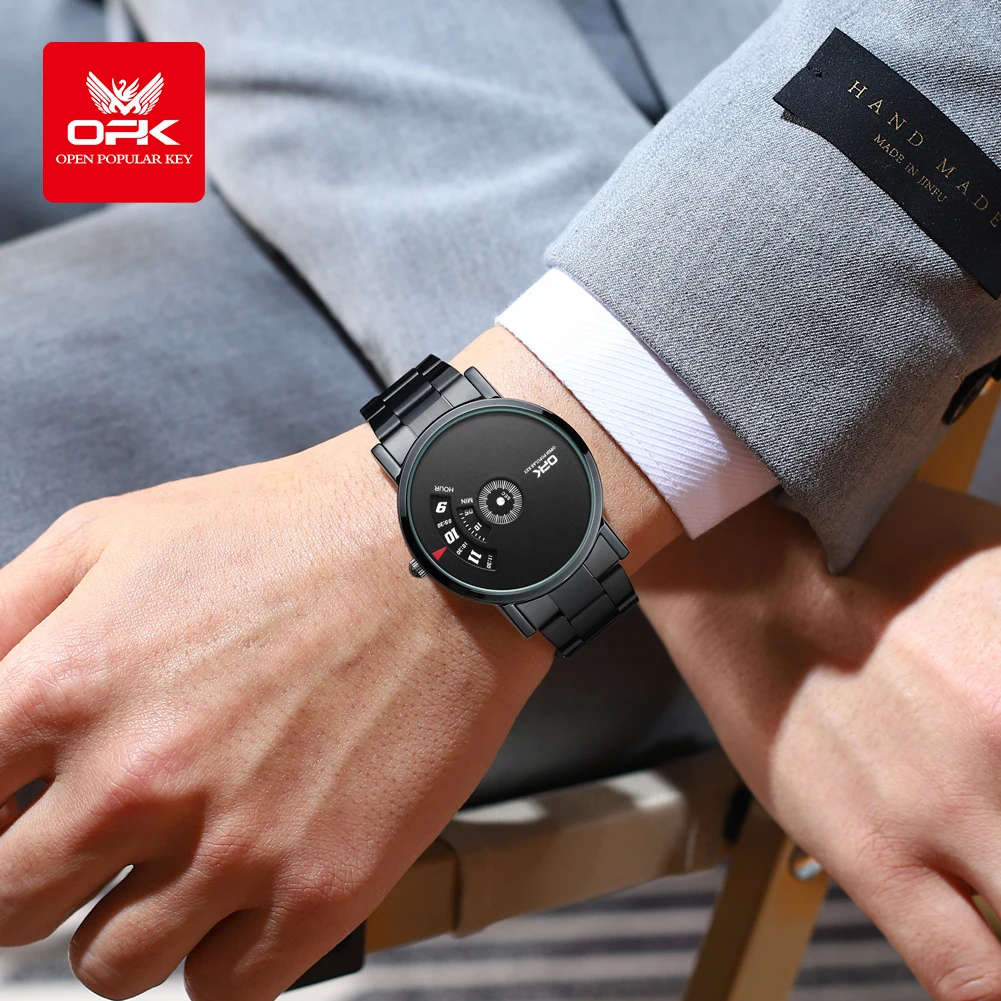 Orologio al quarzo da uomo OPK 8108 con cinturino in acciaio impermeabile e personalizzato