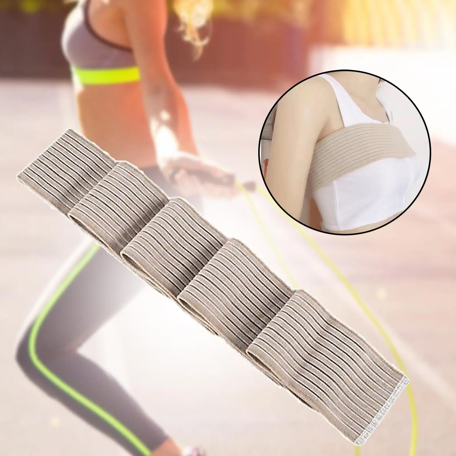 

Breast Compression Band Sports Bra Strap Breast Stabilizer Strap Elastic Chest Belt for Gym