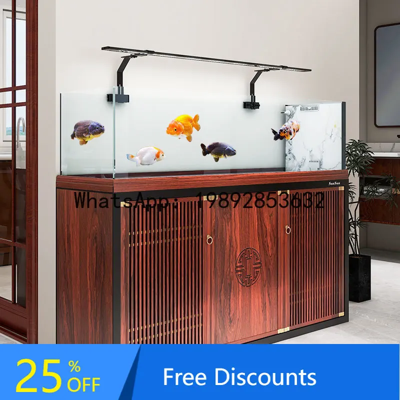 YFY New Chinese Style Ultra-Narrow Stream  Living Room Large Ultra-White Glass  Landscape 2025 New Model Bottom Filter