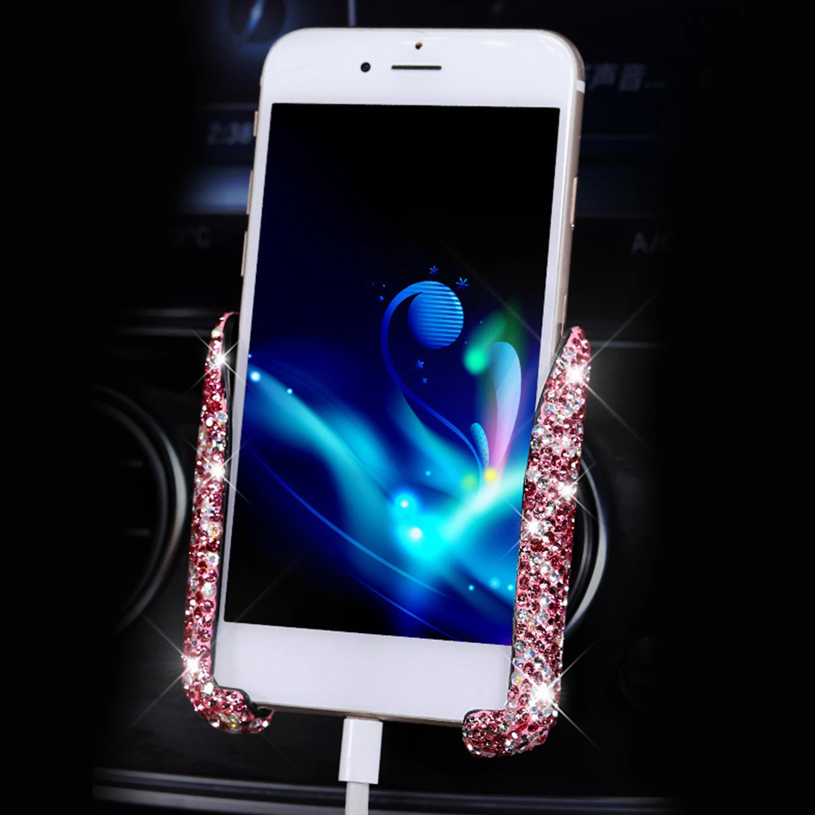 Bling Car Dashboard Phone Holder Crystal Rhinestone Car Air Vent Phone Holder Stand Interior Accessories Diamond phone Bracket