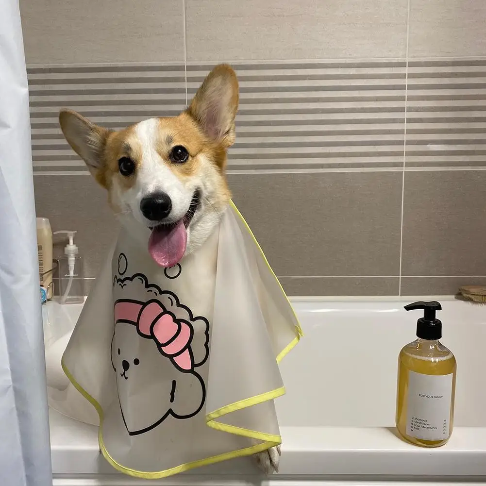 Capa de corte de pelo transparente para mascotas, chaqueta de tamaño ajustable, capa para vestir lágrimas faciales, cuidado para gatos y perros, nueva