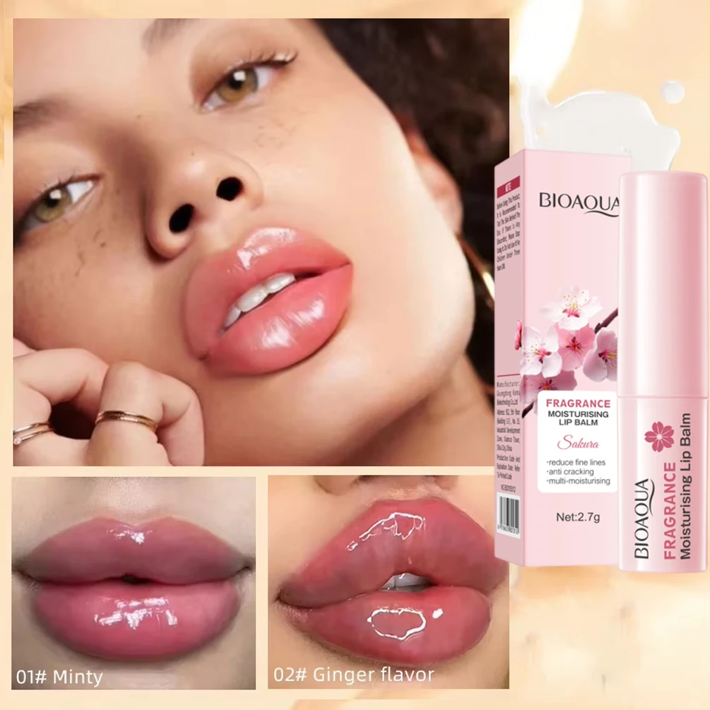 

Cherry Blossom Long lasting Moisturizing Lip Balm Instant Moisturizing Lipstick Essence Collagen Sexy Lipstick Volume Lip Color