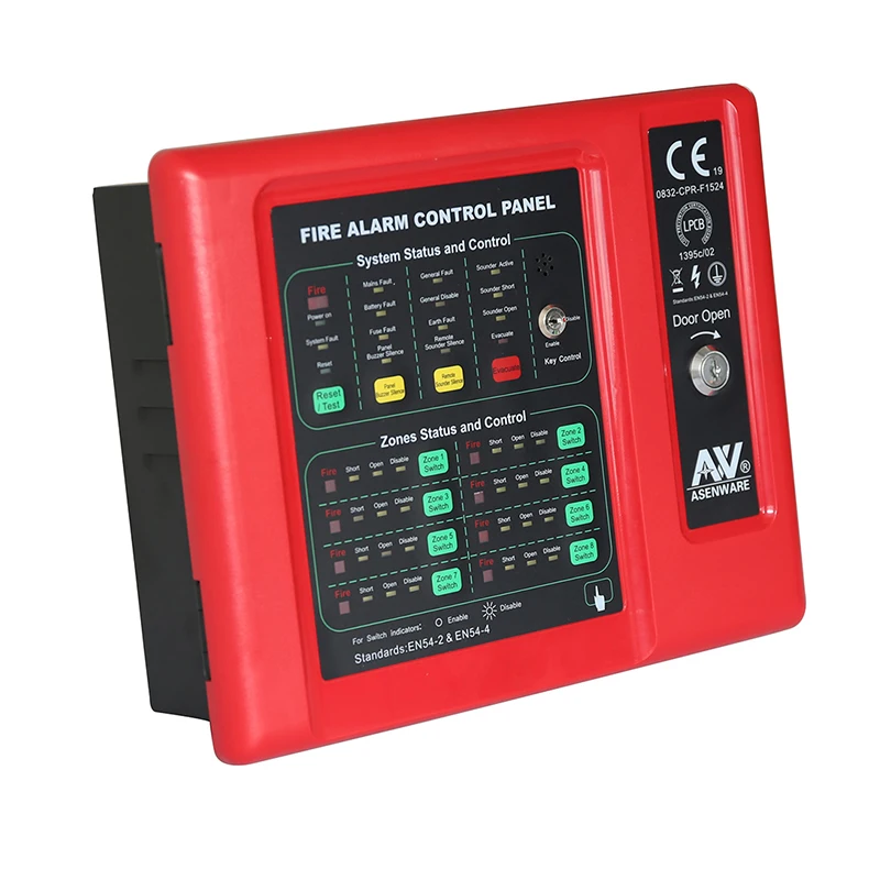 fire control unit plastic conventional 8 zones LPCB approved high quality fire alarm control panel