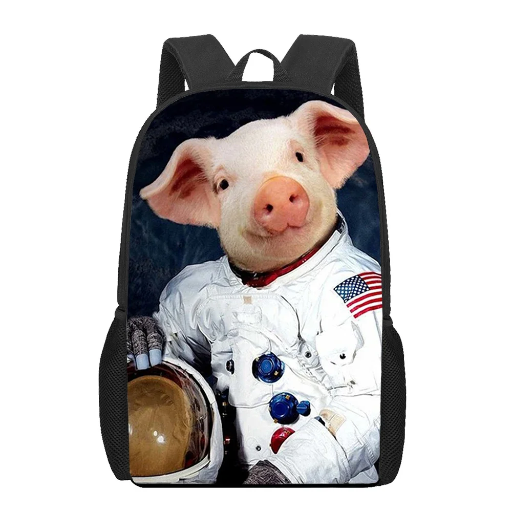 

Funny Animal Astronaut Backpack Kawaii Pig School Book Bags Casual Sport Travel Daypack Lightweight Rucksack for Teen Girls Boys