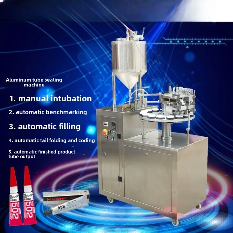 Automatic metal tube aluminum tube filling and sealing machine