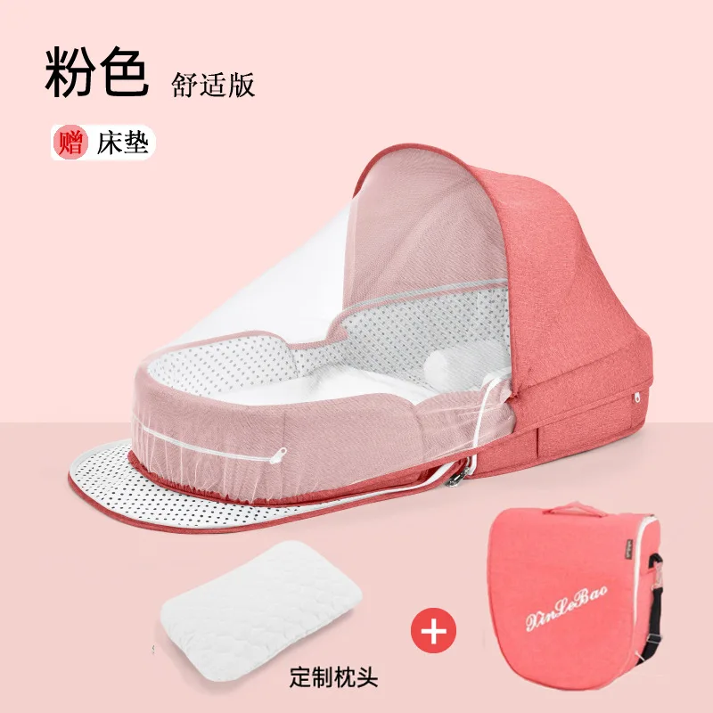 

Crib Portable Removable Bed Multifunctional Folding Crib Newborn Bb Crib with Mosquito Net