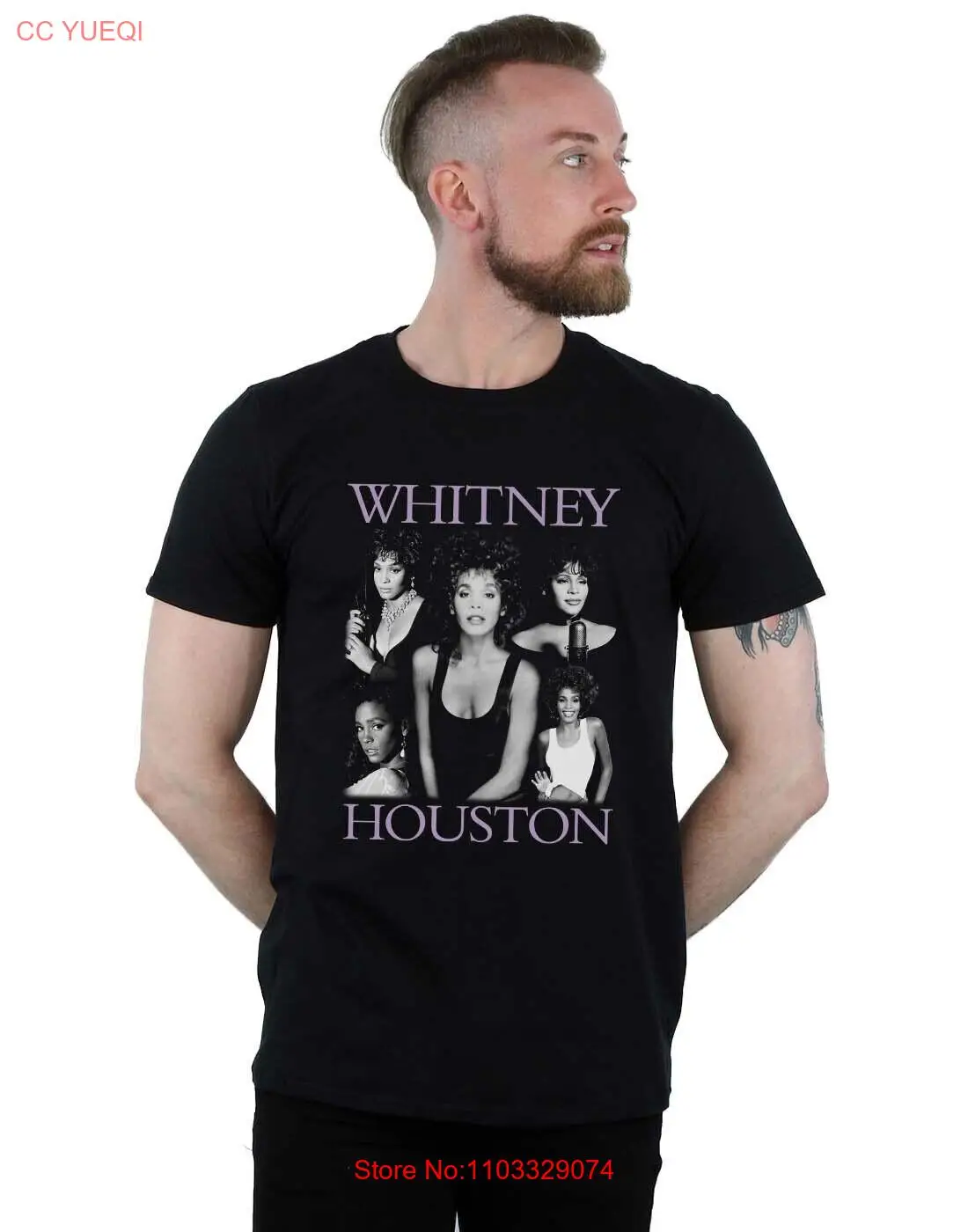 Whitney Houston Men's Multiple Pose T-Shirt