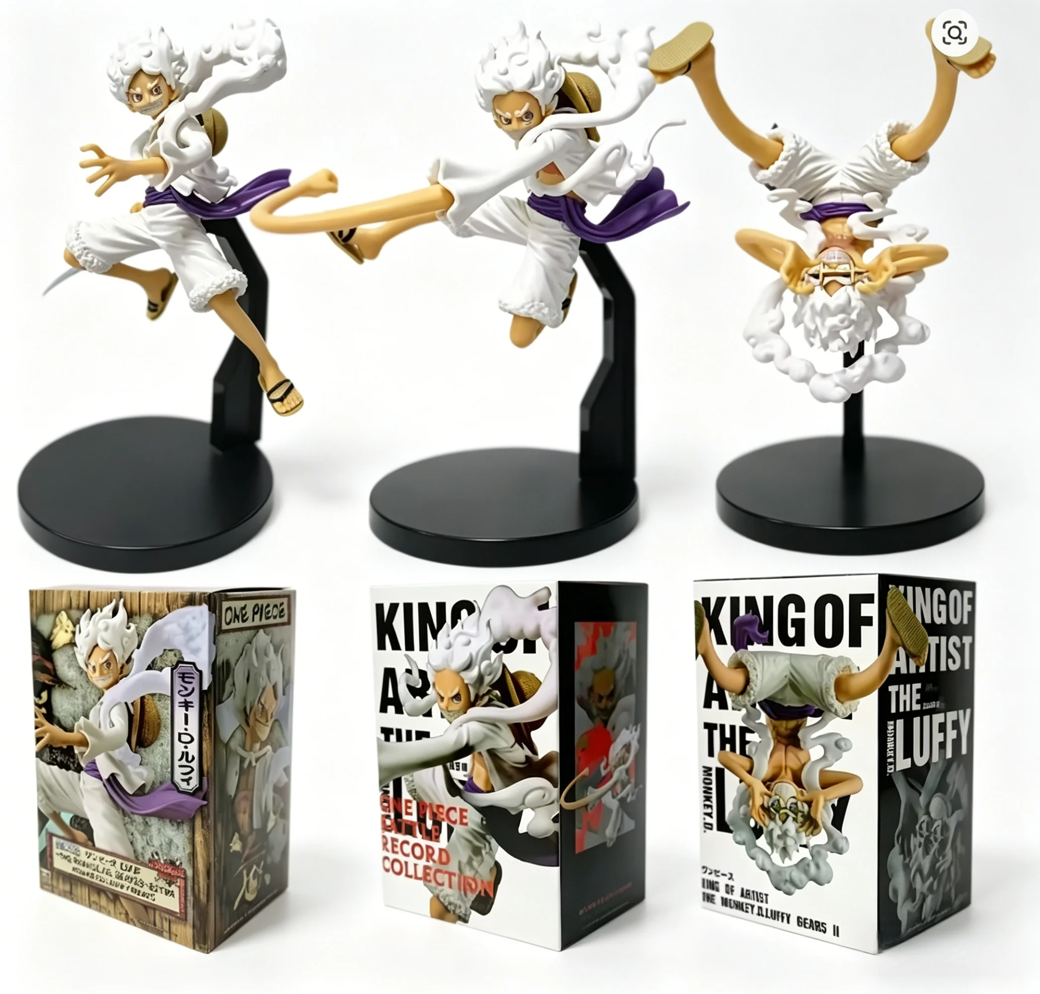 

One Piece Monkey D. Luffy Gear 5 Sun God Nika Figure Set , Anime PVC Figures, Collectible Model Toys for Fans, Desk Decor Gift