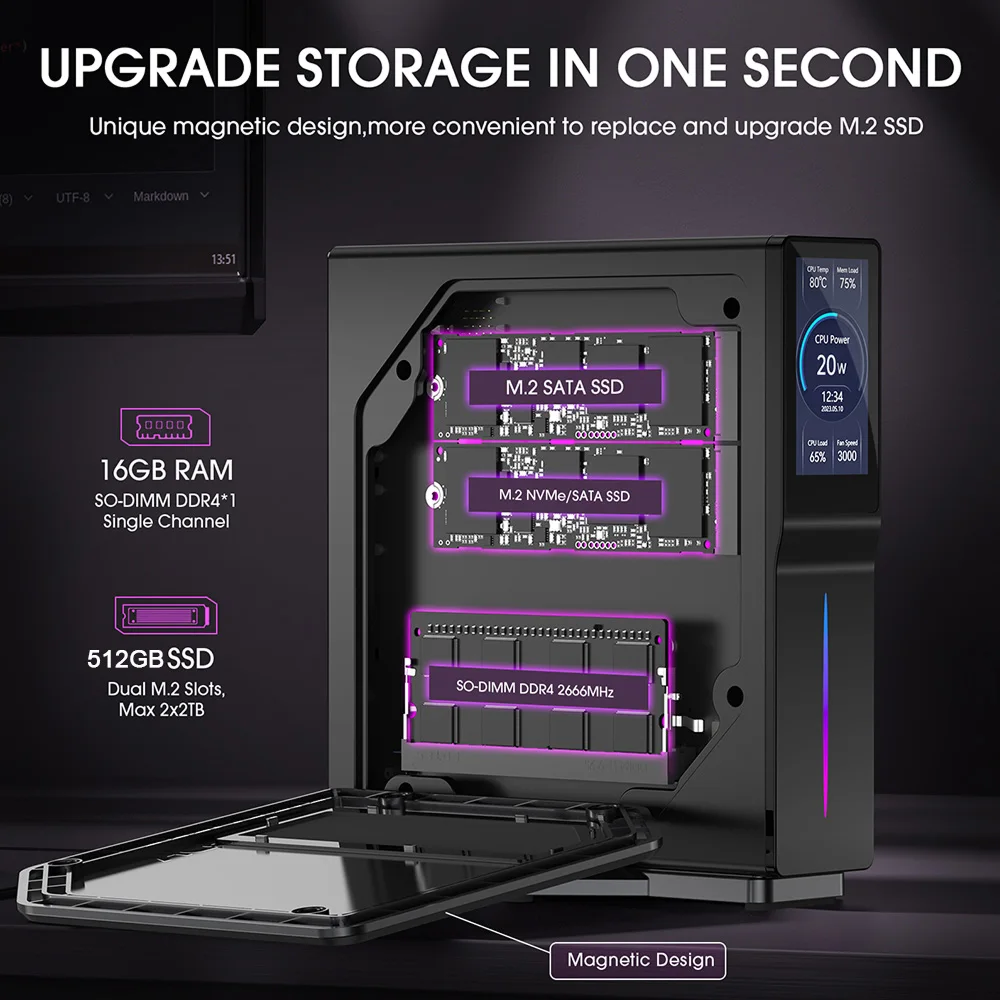 KAMRUI كمبيوتر صغير S1 N97 16GB DDR4 512GB M.2 SSD كمبيوتر صغير مع W11 PRO WiFi6 BT5.2 4K كمبيوتر مكتبي صغير العمل كمبيوتر الأعمال