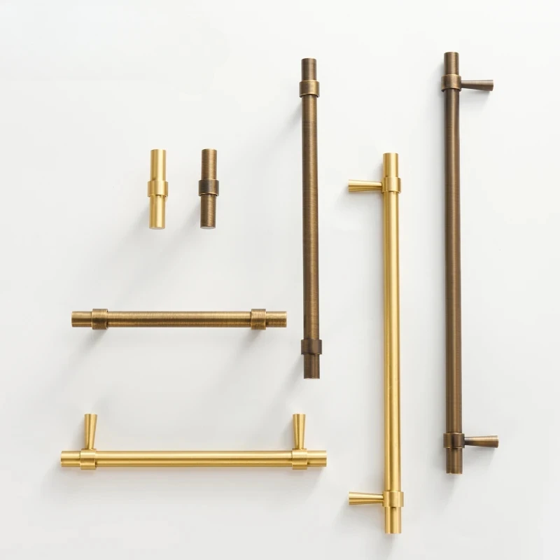 Solid Brushed Antique Brass Bronze 500mm 19.5'' Inch Pull Cabinet Knobs T Bar Funiture Wardrobe Appliance Handle