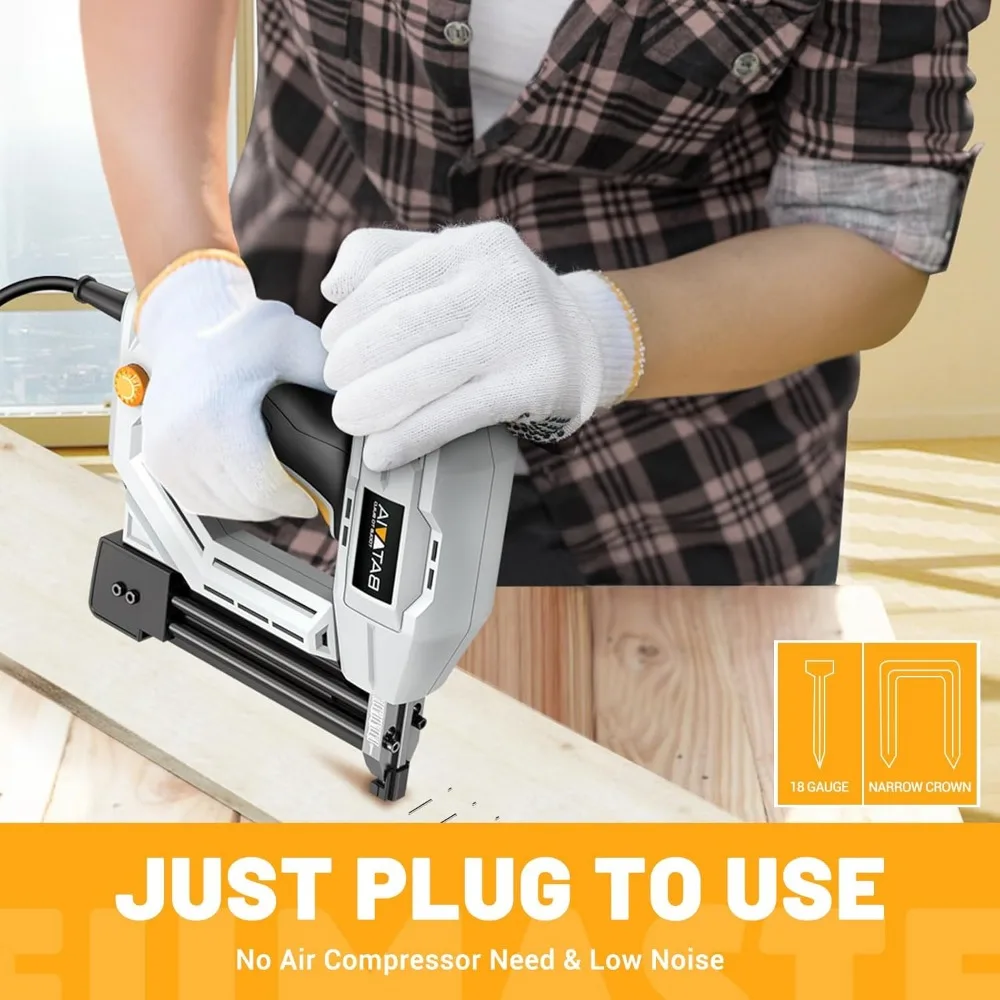 Clavadora Brad de calibre 18 de alta resistencia y pistola grapadora para trabajos de tapicería y carpintería