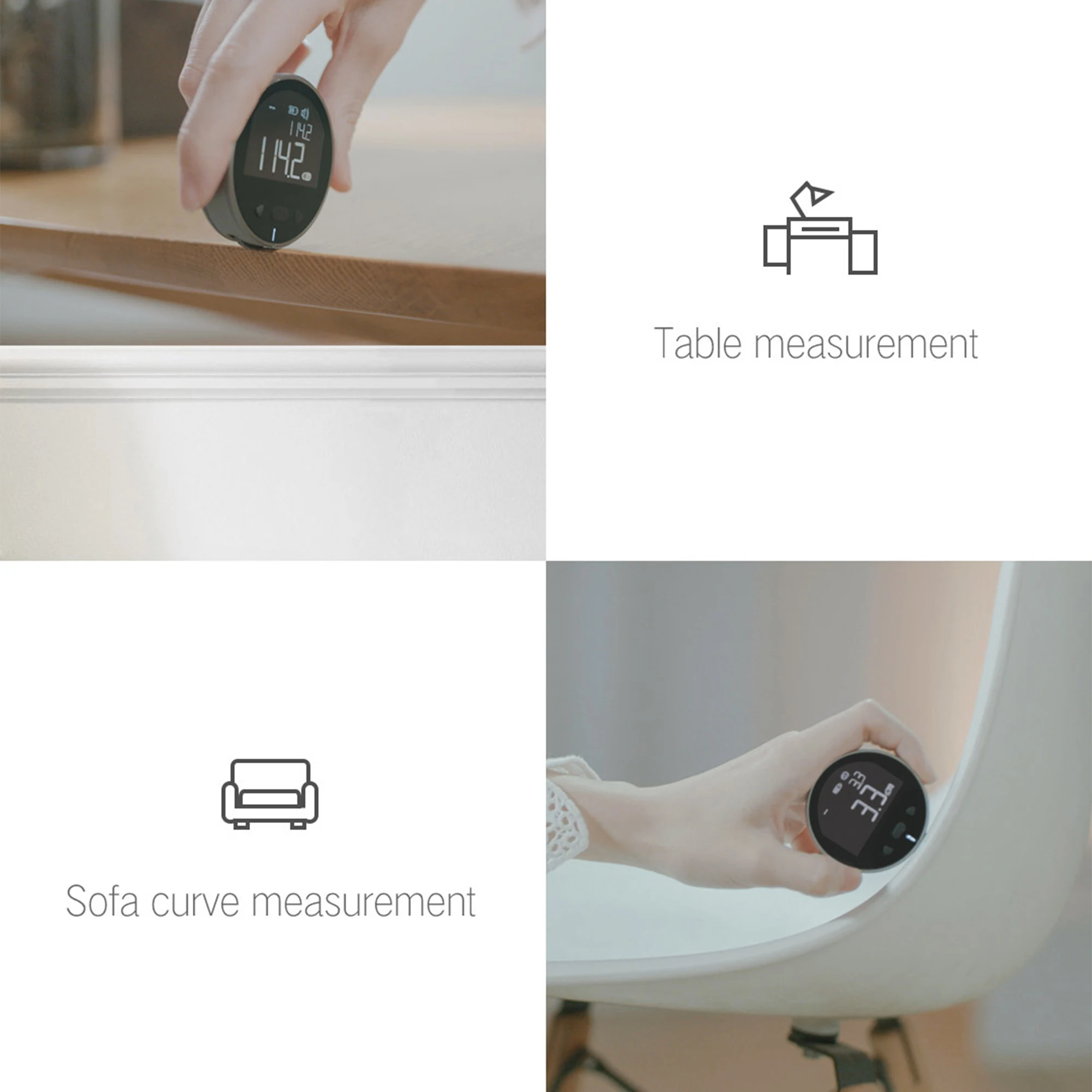 Monking Electronic Digital Tape Measure with LCD Display Digital Ruler Smart Rolling Measuring Tool for School Office Supplies