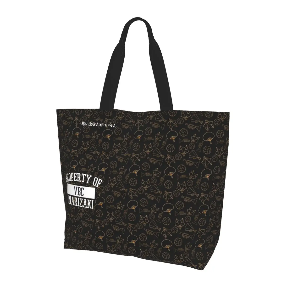 

Сумка-тоут для покупок с узором Inarizaki, парусиновая сумка на плечо большой вместимости, продуктовая сумка для покупок для женщин