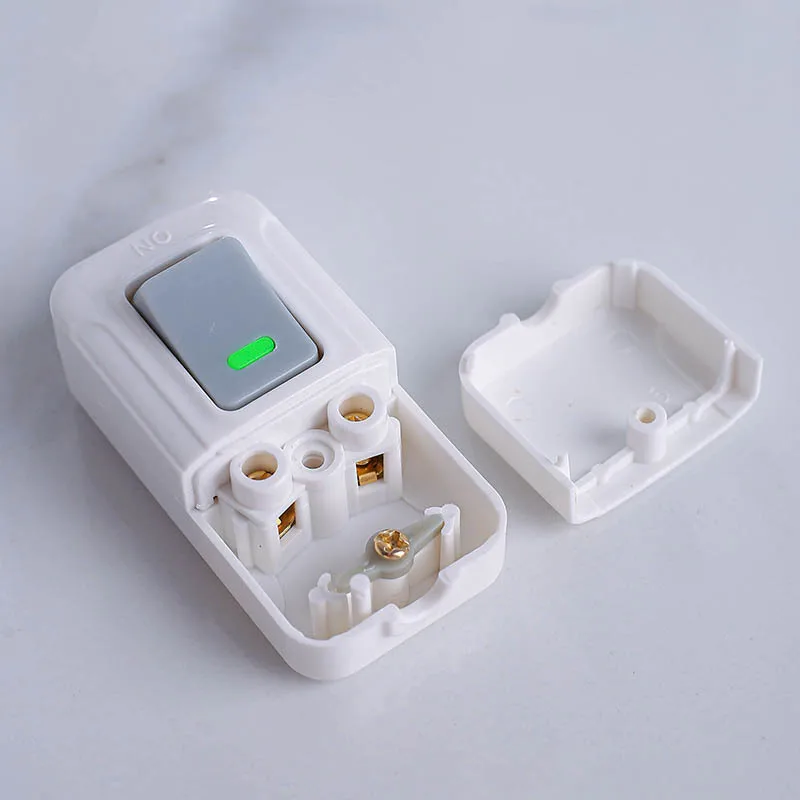 1PCS Boat Shape Switch Small Rocker Button Wiring Switch White Hand Pinch Bedside Small Appliance Push Button White Switch 818