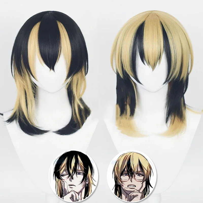 Anime Tokyo Revengers Haitani ran Haitani Rindo cosplay wig black Golden synthetic hair heat resistant pelucas wig cap bs9565