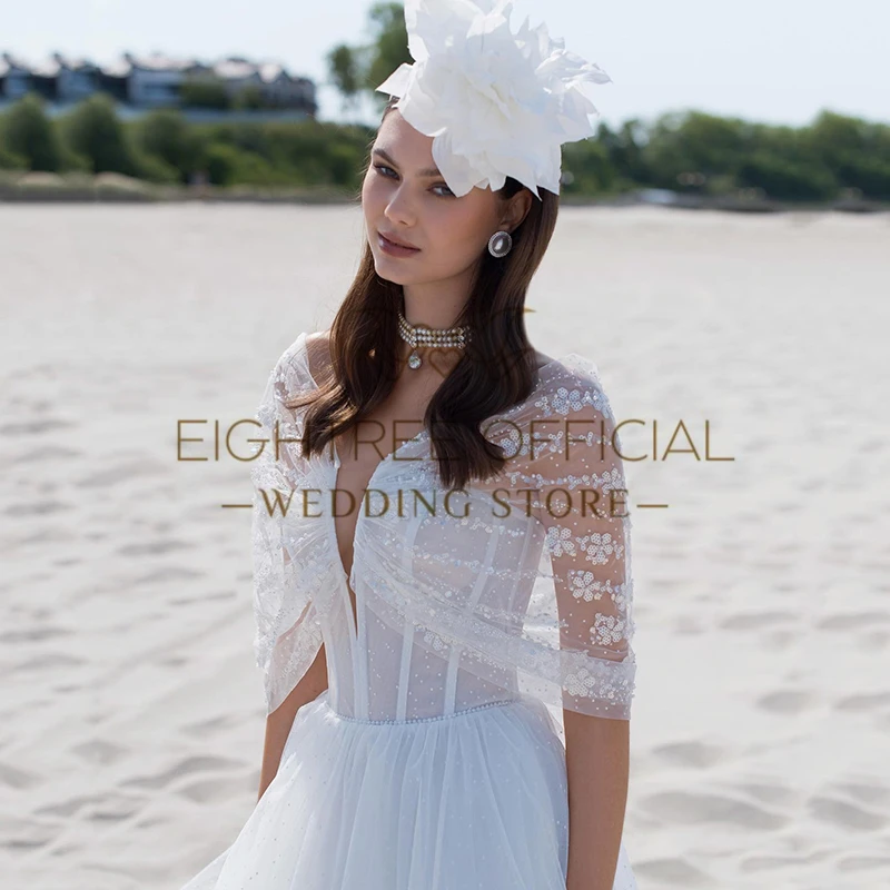 Eightree-Robe de mariée A-ligne élégante, robes de patients en tulle, Boho Beach, Rhde mariage, quelle que soit la taille personnalisée, Off The Initiated, 2024