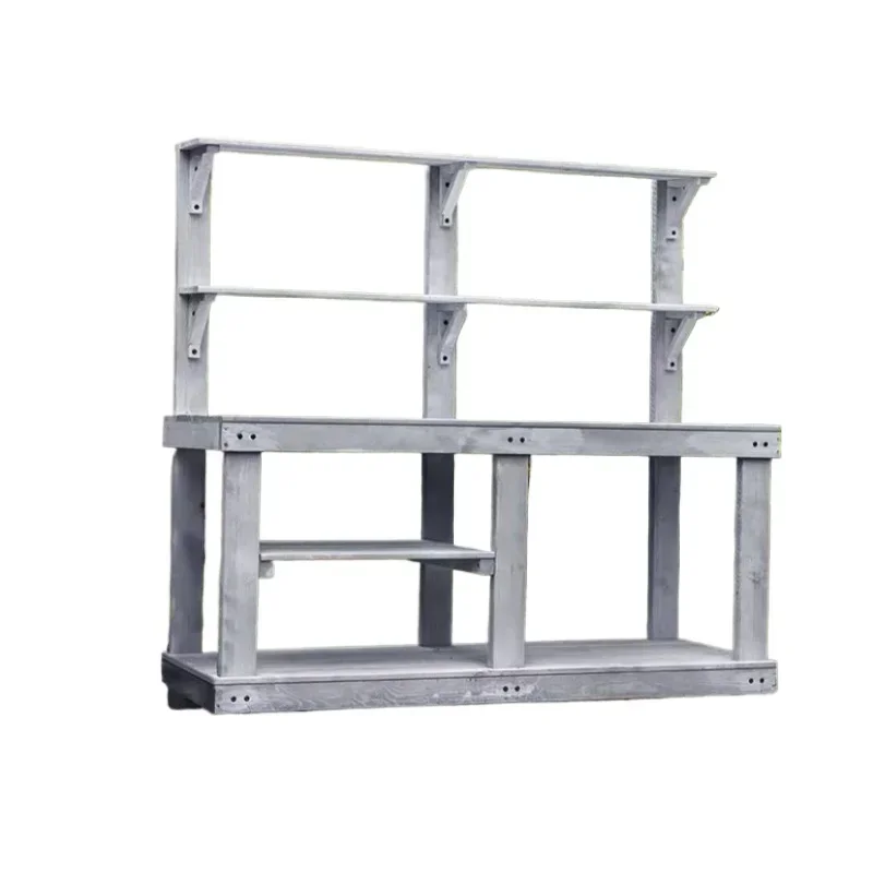 

American wooden workbench Multi-layer flower stand Operating table Balcony Outdoor storage Shelf Grocery garden