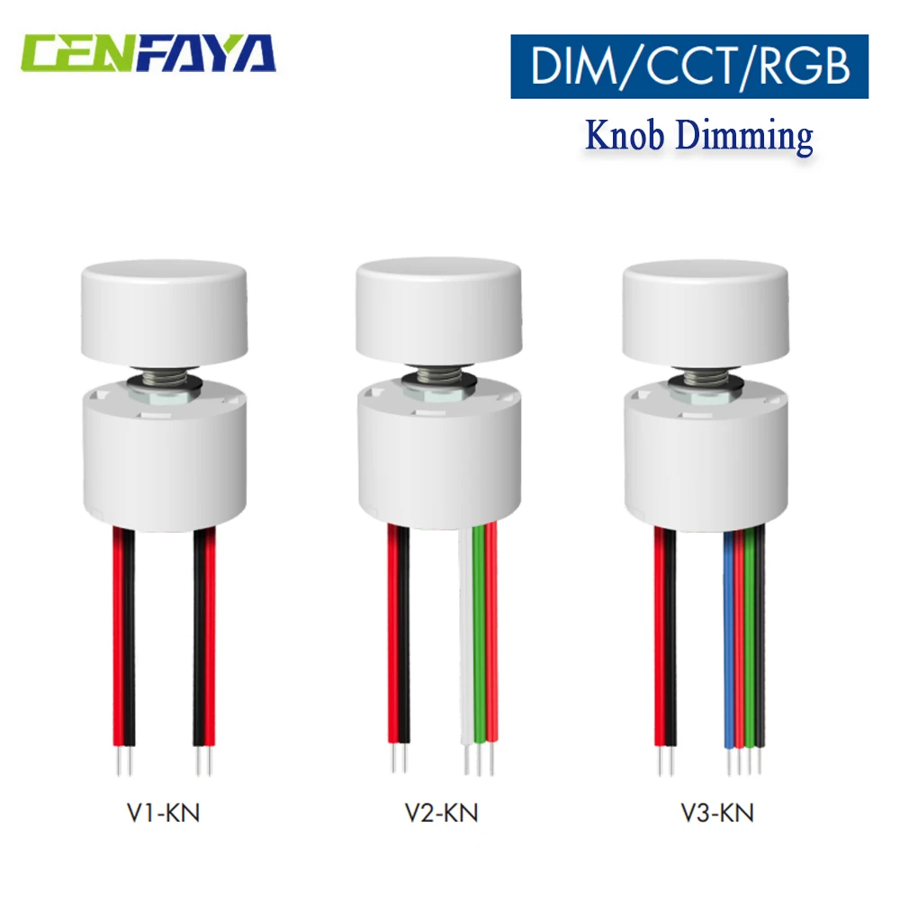 Knob Dimming Constant Voltage LED Controller Dimmer DC 5V 12V 24V Smooth Dimming No Flicker for Single Color CCT RGB LED Strip