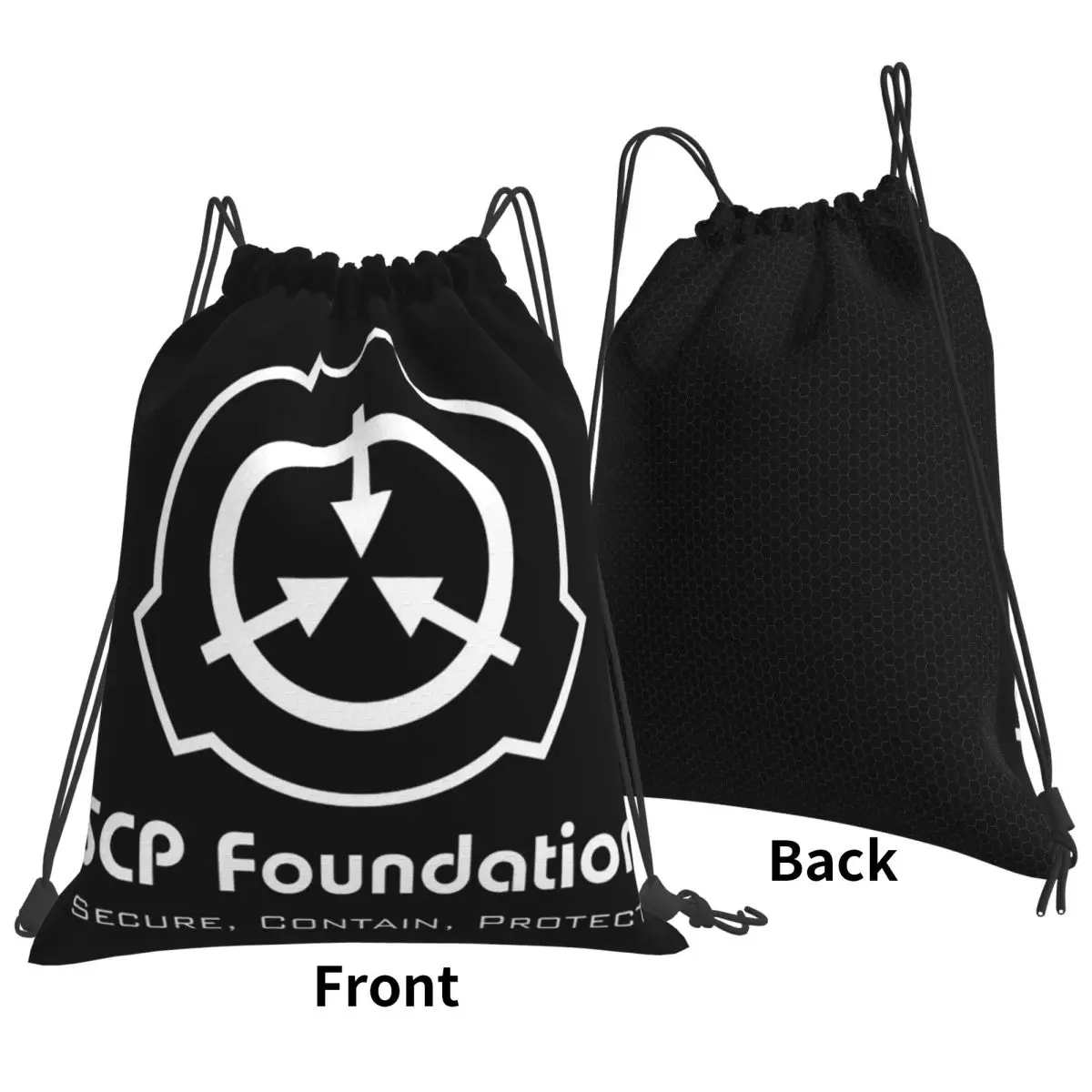 SCP Foundation Backpacks Multi-function Portable Drawstring Bags Sundries Bag Book Bags For Travel Students