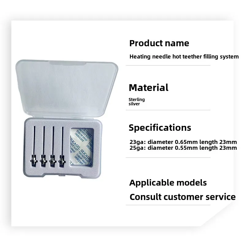 Dental heating needle, hot tooth glue filling system, universal silver needle heating needle