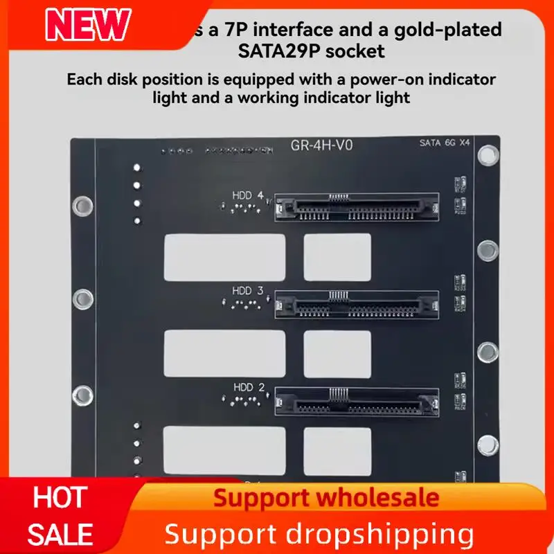 Superb SATA To 4-Disk SSD/HDD Adapter 6Gbps Server Expansion Card With 7/29P SATA Interface And 4D Power Supply For NAS Storage
